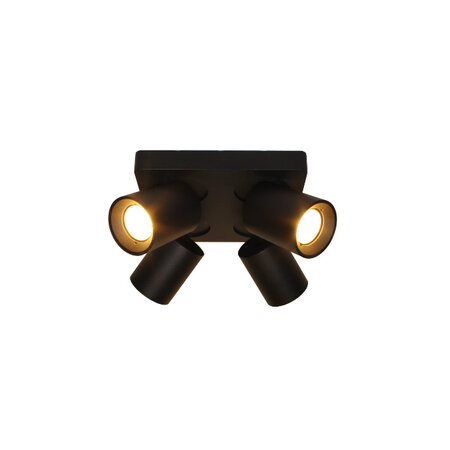 Artdelight Modern Industriële opbouwspot Megano 4 lichts zwart