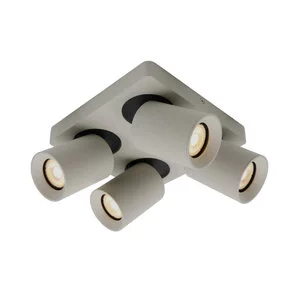 Artdelight Modern Industrieel opbouwspot Megano 4 lichts zijde grijs