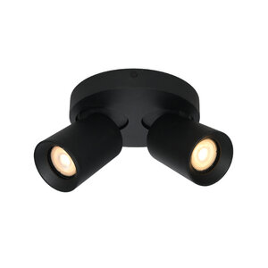 Artdelight Modern Industriële opbouwspot Megano 2-lichts rond zwart