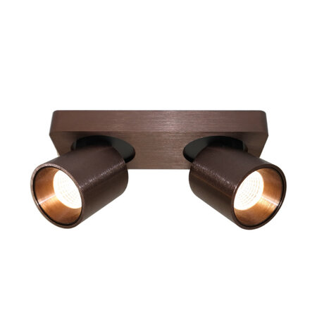Artdelight Modern Industriële opbouwspot Laguna 2-lichts brons geborsteld