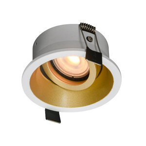 Artdelight Modern Hotel chique inbouwspot Roura 1-lichts wit goud