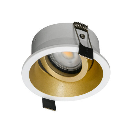 Artdelight Modern Hotel chique inbouwspot Roura 1-lichts wit goud