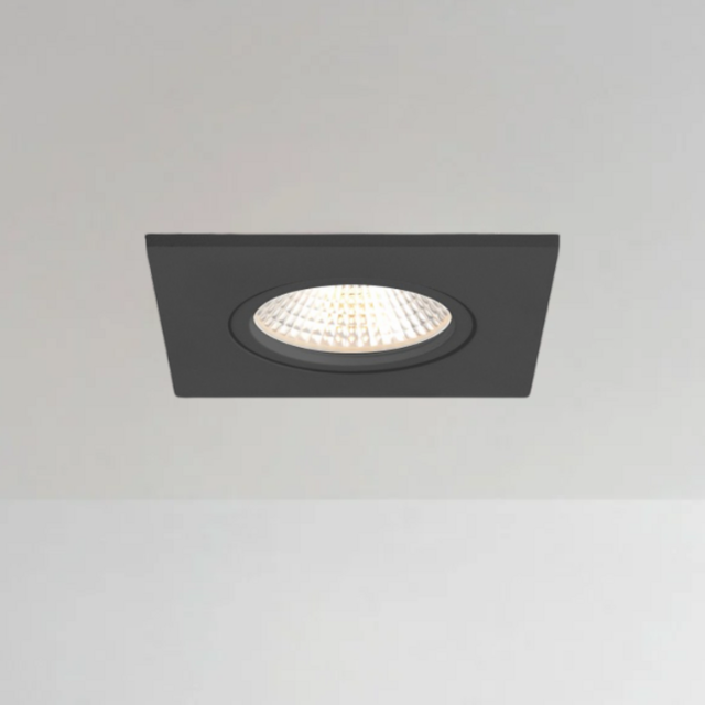 Inbouwspot Austin 1-lichts zwart vierkant IP65