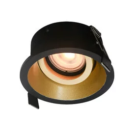 Inbouwspot 1-lichts Roura zwart goud rond