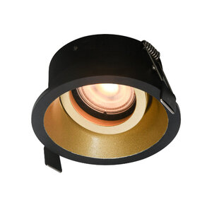 Artdelight Modern Hotel chique inbouwspot Roura 1-lichts zwart goud