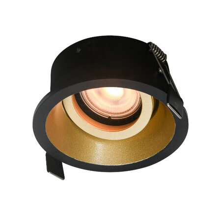 Artdelight Modern Hotel chique inbouwspot Roura 1-lichts zwart goud