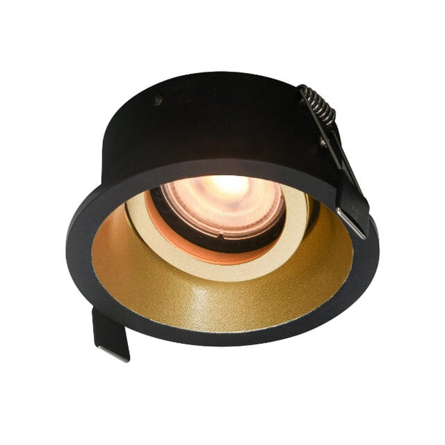 Inbouwspot 1-lichts Roura zwart goud rond