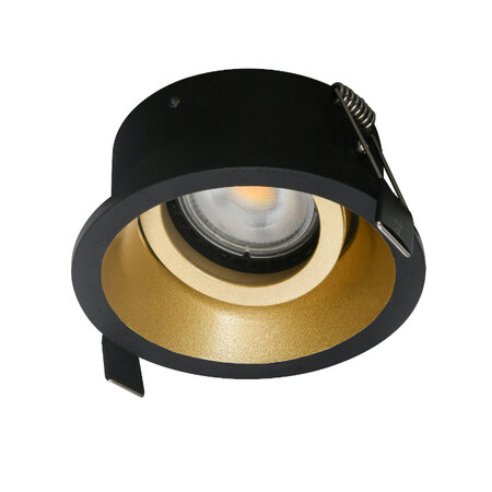 Artdelight Modern Hotel chique inbouwspot Roura 1-lichts zwart goud