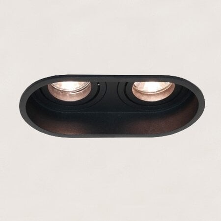Artdelight industrieel modern inbouwspot Rex 2-lichts zwart diep