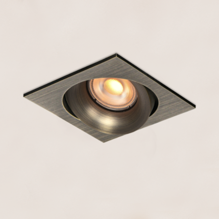 Artdelight Klassiek hotel chique inbouwspot Alice 1-lichts vierkant antiek brons