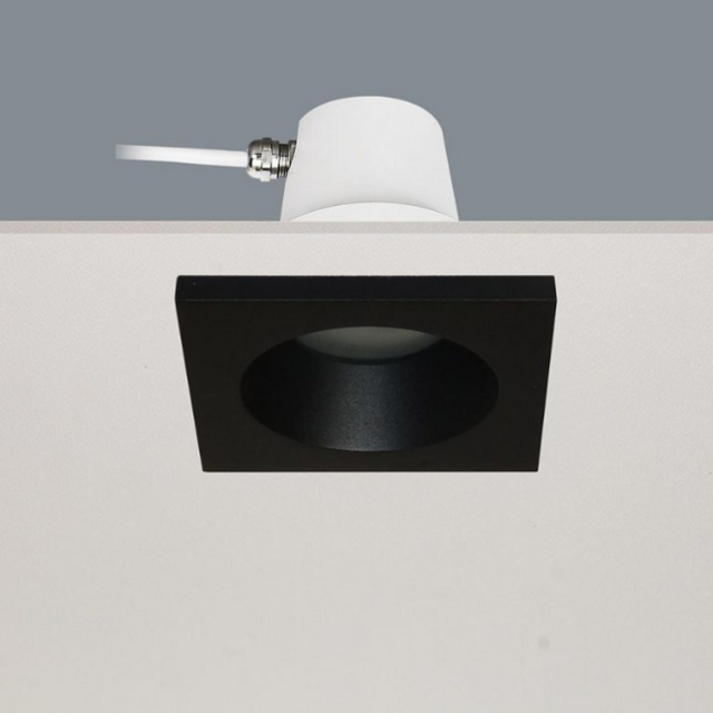 Inbouwspot Bados 1-lichts vierkant zwart IP65