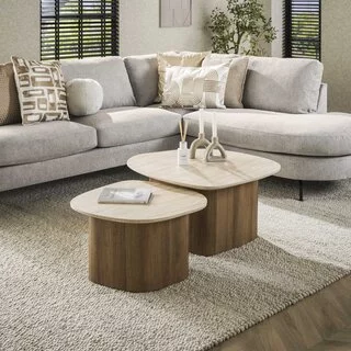 Salontafel Romano 2-set kiezelvormig