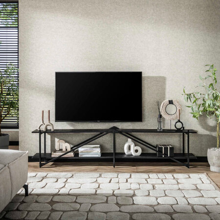 BelaLuz Modern Industriële TV meubel Piega 220 cm grijs