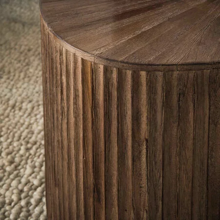 BelaLuz Moderne salontafel Maya 2 set XL driehoek  teakhout espresso