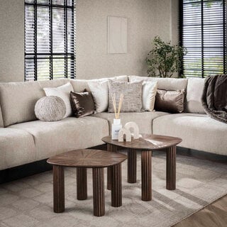 Salontafel Maya 2 set driehoekig teak