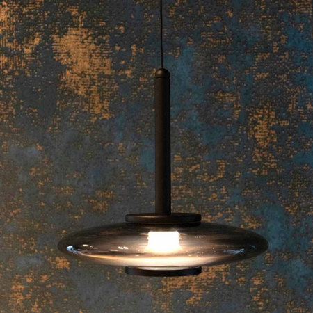 Artdelight minimalistisch design hanglamp Madison 1-lichts zwart smoke