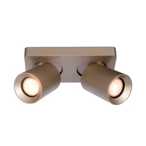 Artdelight Moderne opbouwspot Megano 2-lichts champagne