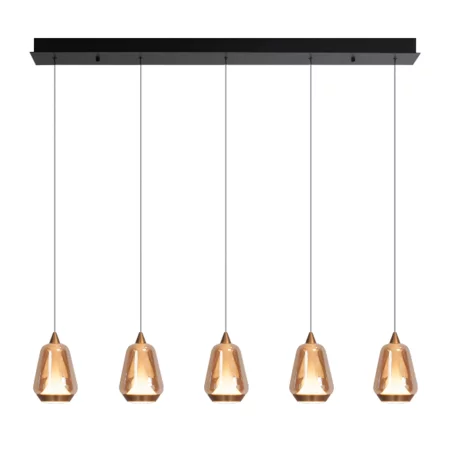 Highlight Moderne hanglamp Tromba 5-lichts amber