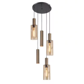 Hanglamp Perugia 5 lichts brons