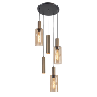 Hanglamp Perugia 5 lichts brons