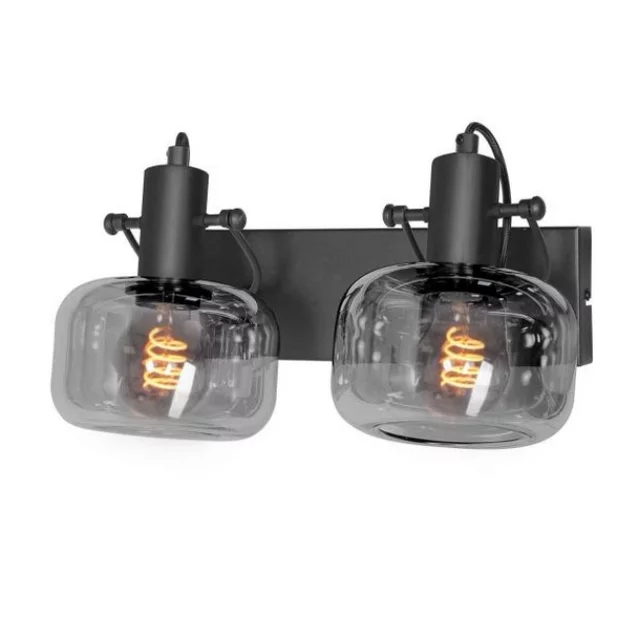 Wandlamp Glaslic 2-lichts smoke