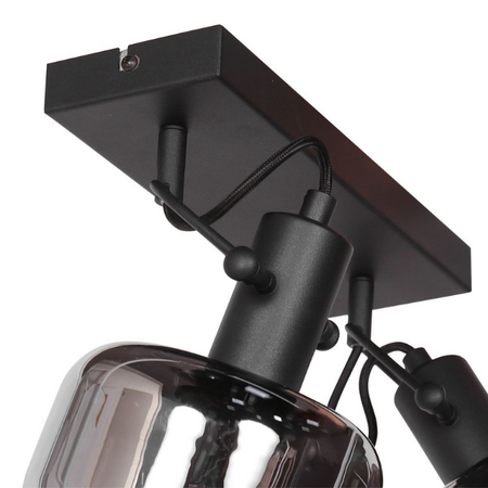 Steinhauer Retro Industriële wandlamp Glaslic 2-lichts smoke glas
