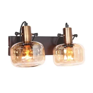 Wandlamp Glaslic 2-lichts amber