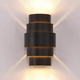 Wandlamp Rolls 2-lichts zwart goud