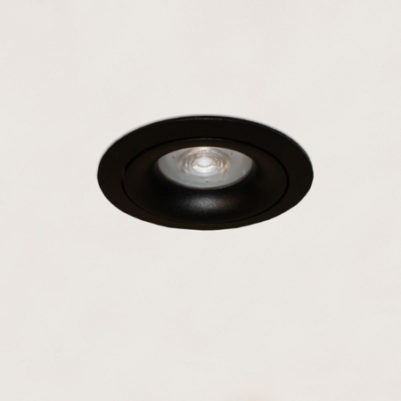 Artdelight Moderne Industriële inbouwspot Alice 1-lichts zwart rond