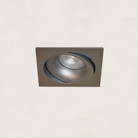 Artdelight Moderne inbouwspot Alice 1-lichts grijs vierkant