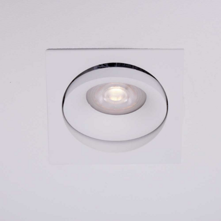 Artdelight Moderne minimalistische inbouwspot Alice 1-lichts wit vierkant