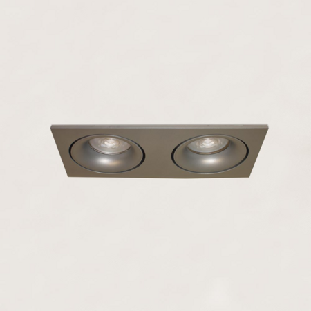 Artdelight Moderne inbouwspot Alice 2-lichts grijs