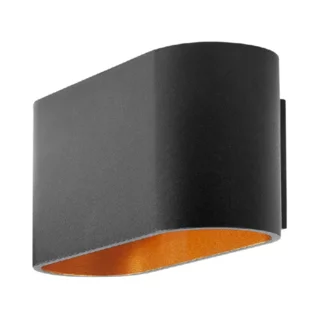 Wandlamp Oval zwart &  goud 16 cm