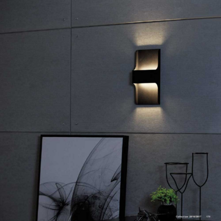 Artdelight Modern design wandlamp Dallas 2-lichts zwart IP65