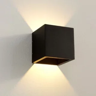 Wandlamp Cube 1-lichts zwart dim to warm