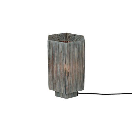 GOOD & MOJO Landelijk bohemian tafellamp Panama 1-lichts large raffia grijs