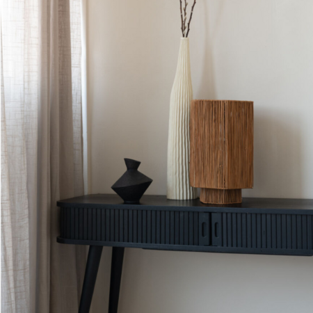 GOOD & MOJO Modern Ibiza tafellamp Panama 1-lichts large raffia bruin