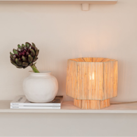Tafellamp Panama 1-lichts raffia naturel