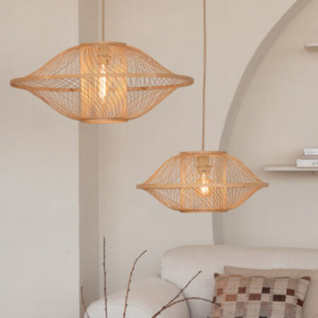 GOOD & MOJO Bohemian Moderne hanglamp Maui 1-lichts Ø50 cm naturel