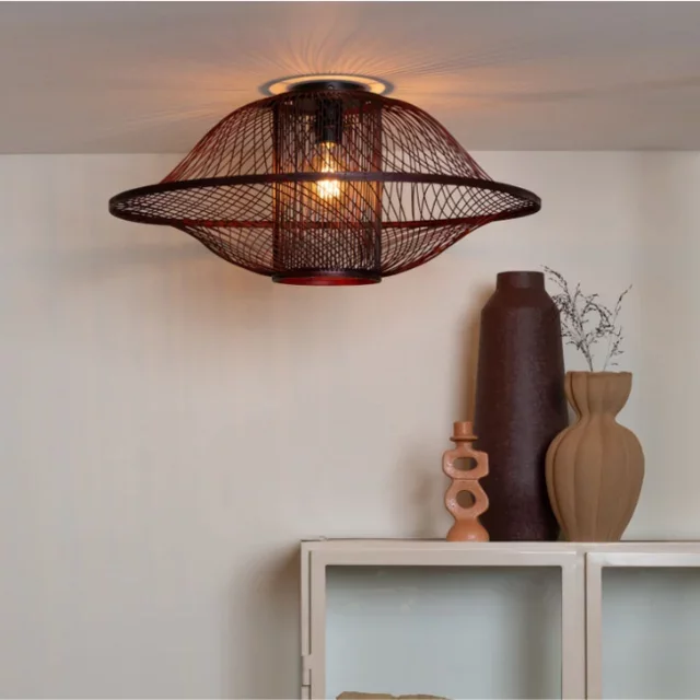 Plafondlamp Maui 1-lichts burgundy Ø70 cm