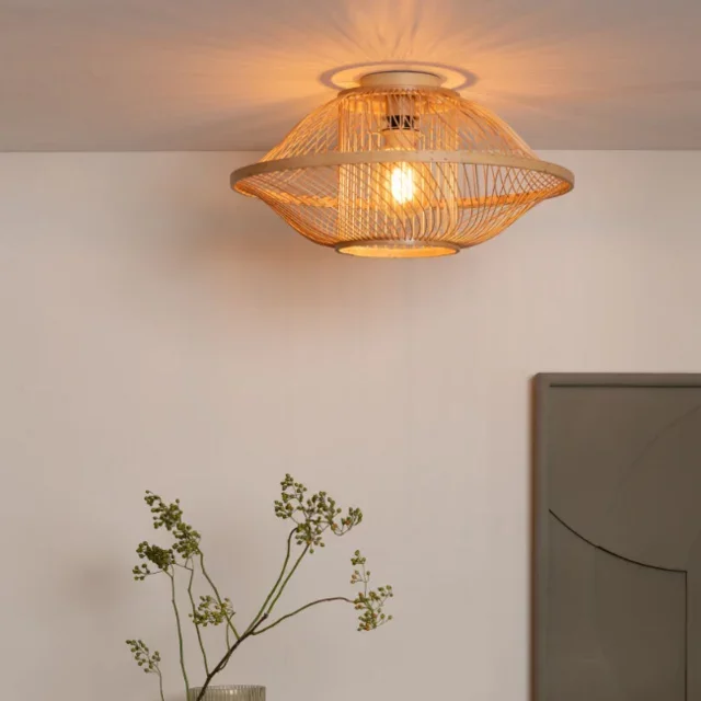 Plafondlamp Maui 1-lichts naturel Ø50 cm