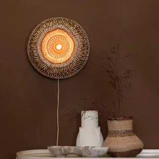 Wandlamp Barbados 1-lichts naturel bruin