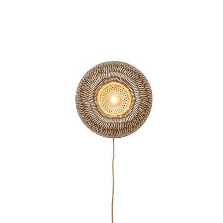 GOOD & MOJO Landelijke Ibiza stijl wandlamp Barbados 1-lichts naturel bruin