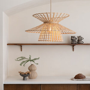 GOOD & MOJO Japandi landelijke hanglamp Machu Picchu 1-lichts naturel