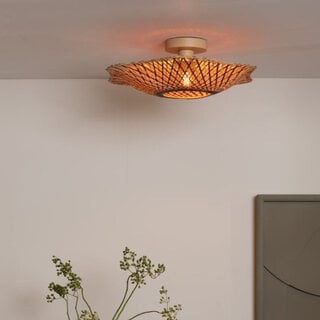 Plafondlamp Madura 1-lichts naturel bruin Ø44 cm