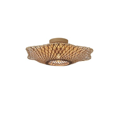 GOOD & MOJO Landelijk Ibiza plafondlamp Madura 1-lichts Ø44 cm naturel bruin