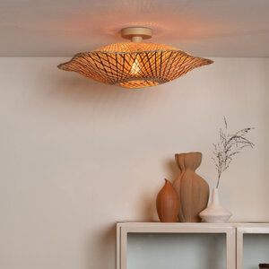 GOOD & MOJO Landelijk Ibiza plafondlamp Madura 1-lichts Ø60 cm naturel bruin