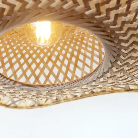 GOOD & MOJO Landelijk Ibiza plafondlamp Madura 1-lichts Ø87 cm naturel bruin