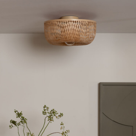 GOOD & MOJO Landelijke Ibiza plafondlamp Barbados 1-lichts naturel