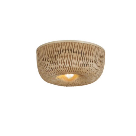 GOOD & MOJO Landelijke Ibiza plafondlamp Barbados 1-lichts naturel